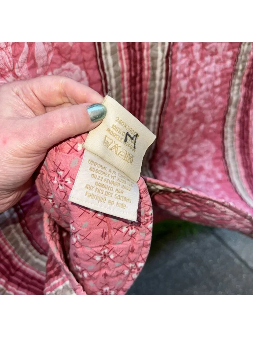 Vintage Marinette Saint-Tropez Quilt Queen French Provence Pink Floral Bedspread